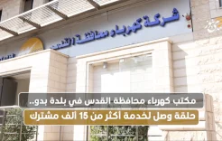 مكتب كهرباء محافظة القدس في بلدة بدو.. حلقة وصل لخدمة أكثر من 15 ألف مشترك..