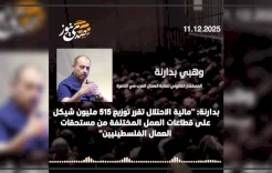 بدارنة لصدى نيوز: "مالية الاحتلال تحتجز 515 مليون شيكل من مستحقات العمال الفلسطينيين"