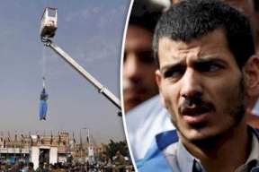 صور| حسين..وحش بشري اغتصب طفلة وقتلها واعدم بـ5 طلقات بالقلب ووضعت جثته على رافعة