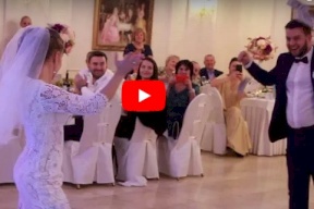 فيديو/ زوج مجنون يرقص مع عروسته !