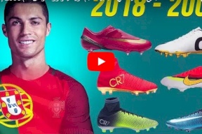 فيديو/ جميع الأحذية التي لعب بها النجم رونالدو