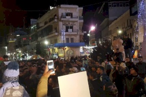 ضجيج وسط رام الله تضامنا مع الاسرى