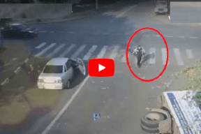 فيديو... نجا بإعجوبة، كاميرا تسجل حادثاً غريباً !