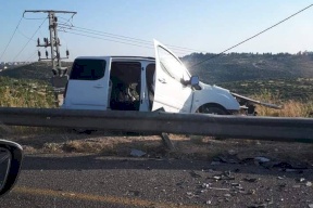 13 اصابة بحادث سير شمال رام الله