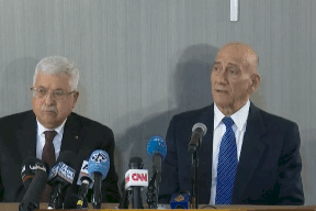 فيديو- مؤتمر صحفي مشترك بين أبو مازن وإيهود أولمرت