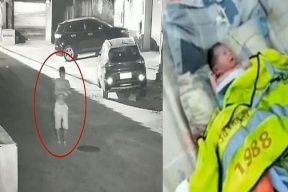 فيديو صادم لأب يلقي ابنته الرضيعة في سلة المهملات!