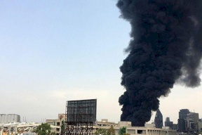 فيديو | حريق ضخم في مرفأ بيروت المنكوب