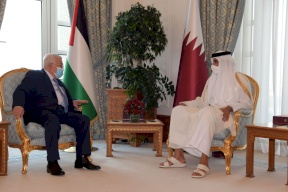 الرئيس يلتقي أمير قطر في الدوحة