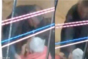 كاميرات ترصد "ابنا عاق" يتعدى بالضرب المبرح على والدته المسنة