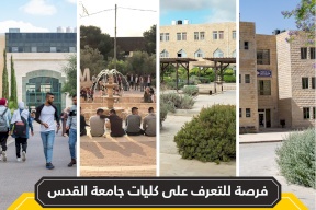 فرصة للتعرف على كليات جامعة القدس: الأسبوع المفتوح لاستقبال طلبة الثانوية العامة في 8 - 11 آب القادم