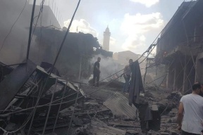 صور- غزة: قتيل و10 إصابات في انفجار ضخم بسوق شعبي 
