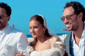 كيف احتفل ابن الفنانة المصرية نيللي كريم بزواجها؟ (صور)