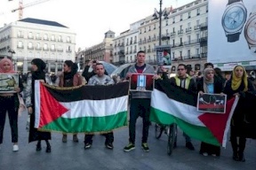 تظاهرة في مدينة دالاس الأميركية تضامنا مع الأسرى الفلسطينيين