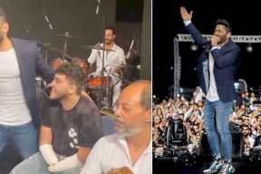 "فتى الزرقاء" يظهر مع تامر حسني.. وحفله يثير حالة غضب بالأردن (فيديو)