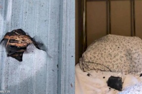 صور.. نجاة سيدة من الموت بعد سقوط نيزك على سريرها