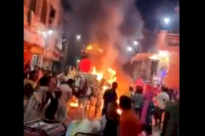 عريس ينجو بأعجوبة من حريق في "عربة السندريلا" خلال الزفاف.. فيديو
