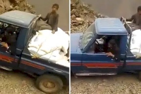 فيديو صادم يرصد انزلاق سيارة مقتل ركابها من قمة جبل في اليمن