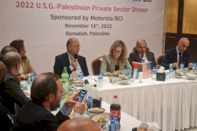 الغرفة التجارية الفلسطينية الأمريكية تعقد لقاء لرجال الأعمال مع الوفد الأمريكي الحكومي لبحث متطلبات التنمية الاقتصادية