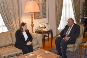 وزير الخارجية المصري يلتقي فدوى البرغوثي
