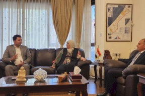 ليلى غنام تلتقي سفير مصر لدى فلسطين
