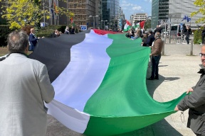 اتحاد الجاليات الفلسطينية في أوروبا ينظم تظاهرة في مقر الاتحاد الأوروبي ببروكسل