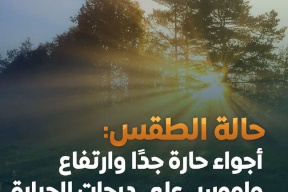 أحوال الطقس: أجواء شديدة الحرارة وجافة