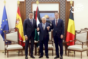 الرئيس عباس يستقبل رئيسي وزراء اسبانيا وبلجيكا