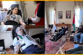 صور- سفارة فلسطين في قبرص تنظم يوماً للتبرع بالدم بشعار "الدم الفلسطيني سينتصر"