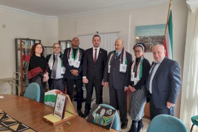 زيارة شكر وتقدير يقوم بها وفد فلسطيني لسفارة جنوب إفريقيا في المجر 