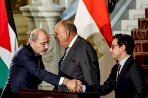  وزراء خارجية مصر والأردن وفرنسا يدعون إلى وقف فوري ودائم لإطلاق النار في غزة