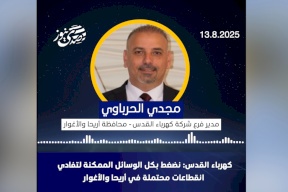 كهرباء القدس: نضغط بكل الوسائل الممكنة لتفادي انقطاعات محتملة في أريحا والأغوار (فيديو)