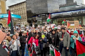 السفير الفلسطيني خلال مظاهرة هي الأولى في بودابست: فلسطين ليست قضية الشعب الفلسطيني فقط بل قضية كل انسان حر