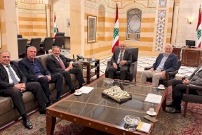 A Palestinian Delegation Discusses Refugees' Situations and the Weapon Handing Over Process Inside the Camps with the Lebanese Prime Minister