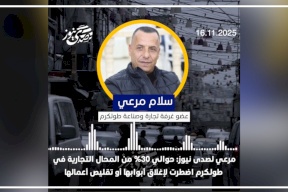 سلام مرعي لصدى نيوز: حوالي 30% من المحال التجارية في طولكرم اضطرت لإغلاق أبوابها أو تقليص أعمالها