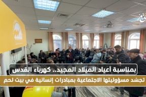 בזמן חג המולד השמח: חברת החשמל של ירושלים מממשת את אחריותה החברתית ביוזמות אנושיות בבית לחם