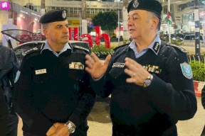 نائب مدير عام الشرطة العميد رشيد الحمدان يتفقد القوة العاملة في الميدان برام الله