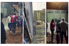 مستوطنون يحرقون مسجدا في قرية دوما جنوب نابلس