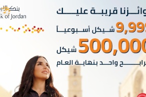جائزة كبرى بـ500,000 شيكل وجوائز أسبوعية بآلاف الشواكل… بنك الأردن يطلق حملة ضخمة لحسابات التوفير في فلسطين