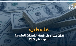 23.6 مليار دولار قيمة الشيكات المقدمة للصرف عام 2022 في فلسطين