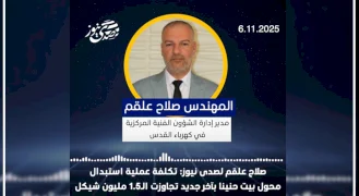 Eng. Salah Alqam to SadaNews: The cost of replacing the Beit Hanina transformer with a new one exceeded 1.5 million shekels