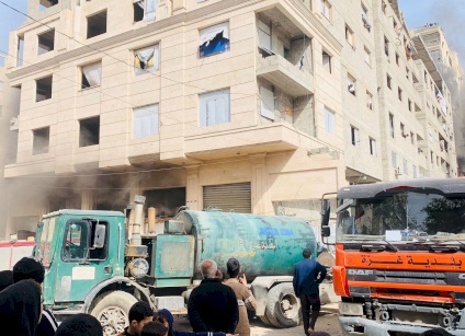 فيديو: إصابات في حريق بمخزن مساعدات إنسانية بغزة