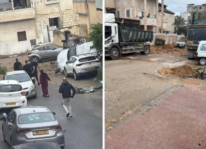 كفر قاسم: 5 جرحى جراء شظايا صاروخية واستمرار عمليات البحث الميداني (فيديو) 