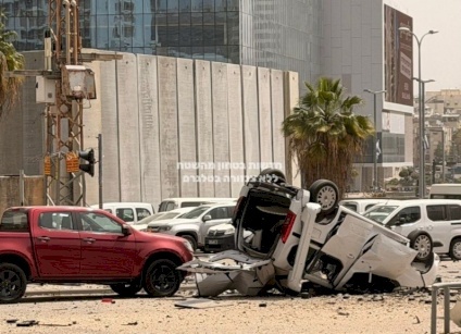 فيديو:: أضرار في قصف إيراني على "تل أبيب الكبرى"واعتراض مسيرة يمنية