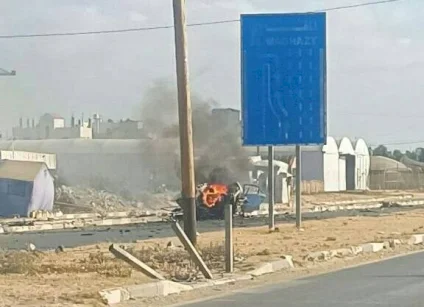 3 شهداء ومصابون إثر قصف الاحتلال مركبة وسط قطاع غزة