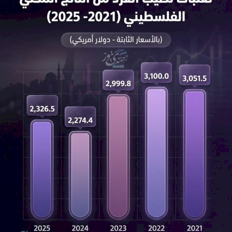 Fluctuations du PIB par habitant en Palestine (2021-2025)