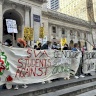 آلاف الطلبة يتظاهرون في نيويورك تنديدا باستمرار الابادة الجماعية في غزة