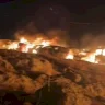 مستعمرون يحرقون مشطب مركبات في برقا شرق رام الله (فيديو)