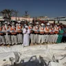 Burial of the Bodies of Dozens of Palestinian Prisoners in a Mass Grave in Deir al-Balah
