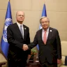 Mustafa discute avec le Secrétaire général de l'ONU des dernières évolutions de la situation en Palestine