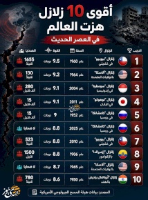 أقوى 10 زلازل هزت العالم في العصر الحديث